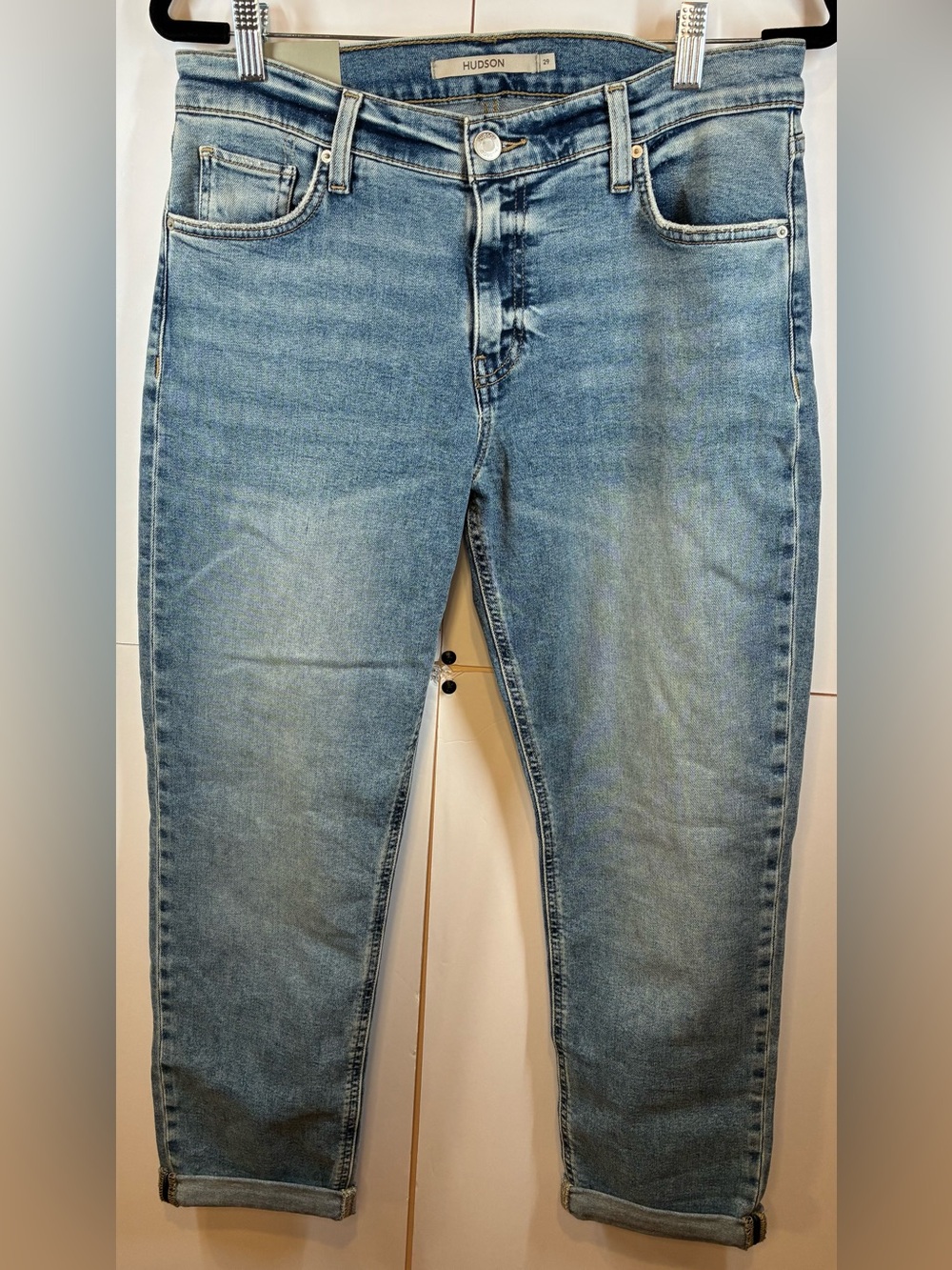 Hudson Lana Slim Boyfriend Jeans Women's 29 Light Wash Cuffed Denim NWT
